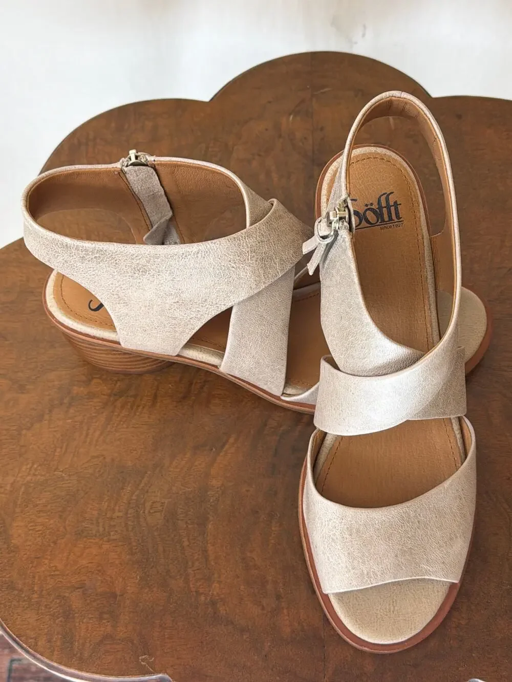 NIB Sofft Camille Strappy Leather Comfort Sandal - Tapioca Tan #0590 SZ 11